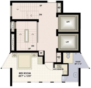 Moon court studio 450 sq.ft